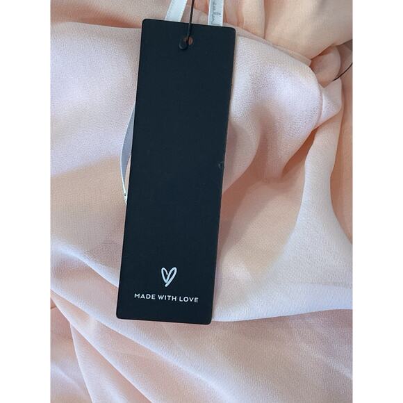 Lulus NWT Brilliant Perfection Blush Pink Tiered Maxi Formal Bridal Dress XS - Picture 4 of 6